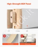 Slankiojančio tvarto tipo durys su furnitūros rinkiniu ir matiniu stiklu 914 x 2134 mm (MDF plokštė) - Image 3