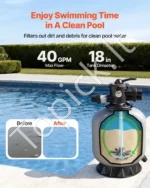 Smėlio filtras baseinui – 46 cm baseino smėlio filtravimo sistema su 7 krypčių vožtuvu, 151 l/min - Image 2