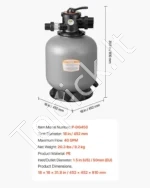 Smėlio filtras baseinui – 46 cm baseino smėlio filtravimo sistema su 7 krypčių vožtuvu, 151 l/min - Image 7