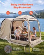 Smėlio spalvos nešiojama apsauginė palapinė-pavėsinė (SUV / Tailgate pop-up) 182,5 x 182,5 x 220 cm (6 x 6 pėdos) - Image 6