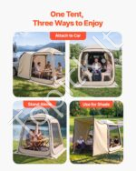 Smėlio spalvos nešiojama apsauginė palapinė-pavėsinė (SUV / Tailgate pop-up) 182,5 x 182,5 x 220 cm (6 x 6 pėdos) - Image 7