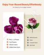 Rožių puokštė širdies formos dėžutėje 27 vnt., tamsiai violetinė - Image 4