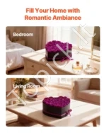 Rožių puokštė širdies formos dėžutėje 27 vnt., tamsiai violetinė - Image 6