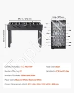 Stalo futbolo stalas 121 cm (standartinio dydžio stalo futbolas namams ir žaidimų kambariui) - Image 7