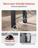 Stalo futbolo stalas 137 cm (standartinis dydis su kamuoliukais ir puodelių laikikliais) - Image 4