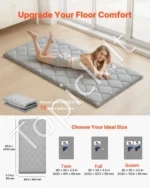 Sulankstomas japoniškas tatami futono čiužinys 9 sluoksnių pilkas 2032 x 991 x 89 mm  - Image 2