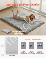Sulankstomas japoniškas tatami futono čiužinys 9 sluoksnių pilkas (Full dydžio) 2032 x 1372 x 89 mm  - Image 2