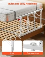 Sulankstomas lovos turėklas senjorams 970 x 805 x 445 mm apsauginė rankena su dirželiu - Image 5