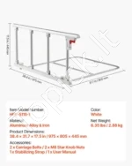 Sulankstomas lovos turėklas senjorams 970 x 805 x 445 mm apsauginė rankena su dirželiu - Image 7