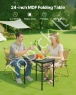 Sulankstomas nešiojamas kempingo stalas 60 cm – aliuminis iškylų stalas vidaus ir lauko erdvėms - Image 2