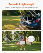 Sulankstomas nešiojamas kempingo stalas 60 cm – sidabrinis aliuminis iškylų stalas vidaus ir lauko erdvėms - Image 5