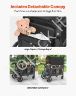 Sulankstomas vaikų vežimėlis-karutis 4 vaikams stūmimui ir traukimui stovyklavimui - Image 5