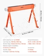 Sulankstomi darbiniai ožiai 2 vnt. – tvirtas 600 kg talpos suoliukas medienos apdirbimui 1085 x 550 x 730 mm - Image 7