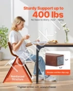 Sulankstomos kėdės komplektas, baltos medinės kėdės su minkšta sėdyne, 4 vnt. Didžiausia apkrova: 180 kg vienai kėdei 57,5 x 48 x 80 cm - Image 2
