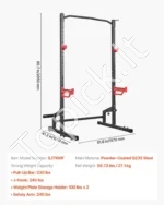 Svorio treniruoklis krepšys namų sporto salei jėgos pratimams ir štangos treniruotėms 205 cm aukščio iki 453,6 kg - Image 7