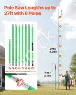 Teleskopinis medžių genėtuvas 118–809 cm rankinis pjūklas šakoms 65Mn plienas - Image 2