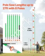 Teleskopinis medžių genėtuvas 215–809 cm su žirklėmis ir pjūklu - Image 2