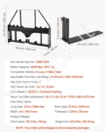 Universalios mini krautuvo padėklų šakės 1065 mm su 1814 kg keliamąja galia - Image 7