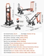 3 viename laiptų lipimo rankinis vežimėlis,keliamoji galia 350 kg - Image 7