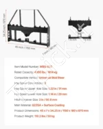 Universalus mini krautuvo padėklų šakių rėmas 115 cm su 1814 kg keliamąja galia - Image 7