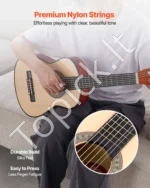 Vaikiška klasikinė medinė gitara pradedantiesiems 780 mm (Natūrali) - Image 3