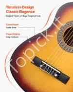 Vaikiška klasikinė medinė gitara pradedantiesiems 780 mm (Sunburst) - Image 5