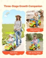 Vaikiškas paspiriamas automobilis (3-in-1 ride-on push car) su apsauginiais turėklais, 83 x 42 x 88 cm - Image 2