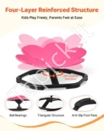 Vaikiškas sensorinis besisukantis krėslas, rožinės spalvos, gėlės formos 54 cm, aukštis 25,5 cm  - Image 4