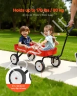 Vaikiškas vežimėlis metalinis 80 kg žaislams ir sodui - Image 2