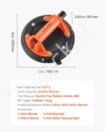 Vakuuminiai siurbtukai stiklui 203 mm, 180 kg, 2 vnt. su dėklu - Image 7