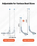 Valtinio priekabos kreipiančiosios 77–121 cm, 2 vnt. su PVC vamzdžiais ir cinkuoto plieno rėmu - Image 3