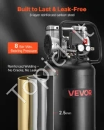 Vertikalus bealyvis oro kompresorius 50 l, 1500 W su ratukais ir 8 bar slėgiu - Image 5