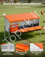 Vištų lizdas su 4 skyriais cinkuoto plieno kiaušinių dėjimo dėžė 106 x 52,5 x 67,5 cm 4 skyriai - Image 3