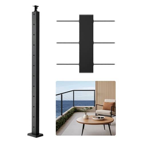de2F1JZLGZXHS1063GGTD001V02Fgoods_img-v22Fcable-railing-post-m100-1.2.jpg Nerūdijančio plieno kampinis turėklo stulpas su skylėmis drenažui ir terasų apsaugai - Image 1