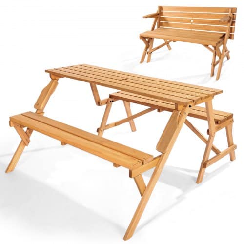 de2F2HYKBXYCZ45FP7QYPV02Fgoods_img-v22Fpicnic-table-m100-1.2.jpg Transformuojamas medinis stalas ir suoliukas 2 viename 1460 x 1350 x 745 mm (pikniko baldų rinkinys) - Image 1