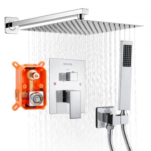 de2FBGSAZDPHSZHD4G0GI001V02Fgoods_img-v12Fshower-system-m100-1.2.jpg Sidabrinis chromuotas dušo maišytuvo komplektas su 305 mm kvadratine lietaus dušo galvute ir rankiniu purkštuvu - Image 1