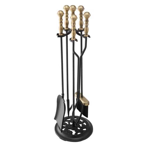 de2FBLGJTJ5JTWZGPZ6MX001V02Fgoods_img-v22Ffireplace-tool-set-m100-1.2.jpg Židinio įrankių rinkinys, 5 dalių (770 mm aukščio, juodas su žalvariu) - Image 1