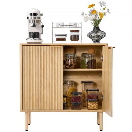 de2FBSZSJ315YCYMN1VXL001V02Fgoods_img-v32Fsideboard-buffet-cabinet-m100-1.2.jpg Medinė kavinės stotelė su durelėmis ir lentynomis svetainei 80 x 37,5 x 80 cm - Image 1