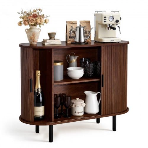 de2FBSZSJ40YCHTSY72FM001V02Fgoods_img-v22Fsideboard-buffet-cabinet-m100-1.2.jpg Kavos baro spintelė indauja 100x40x75 cm riešuto spalvos - Image 1