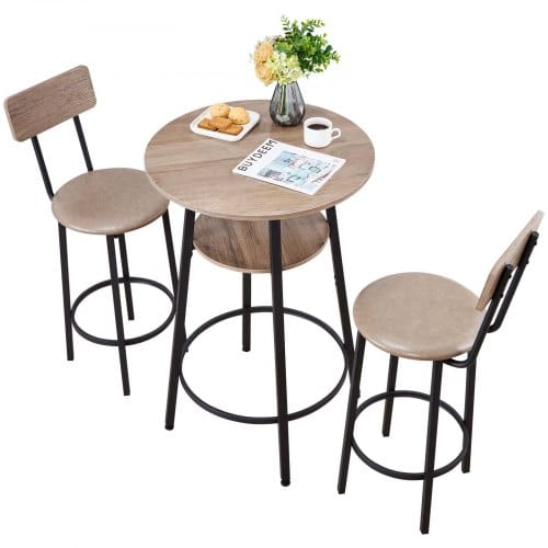 de2FBTZEK3JTYXGYWTHHM001V02Fgoods_img-v22Fbar-table-m100-1.2.jpg Baro stalas su kėdėmis 3 dalių rinkinys pusryčių zonai ir virtuvei 60 x 91,5 cm - Image 1