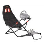Perkeliamas simuliatoriaus vairavimo stovas su integruota sėdyne, Logitech G923/G920/G29“, „Thrustmaster T248P“, „Fanatec“, „Hori“, „Mad Catz“
