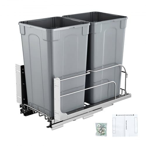 de2FCFLJTDTHSST5PSCNSV02Fgoods_img-v22Fpull-out-trash-can-m100-1.2.jpg Dviguba ištraukiama 51 litro (25 L x 2) šiukšliadėžė virtuvės spintelei su švelnaus uždarymo sistema - Image 1