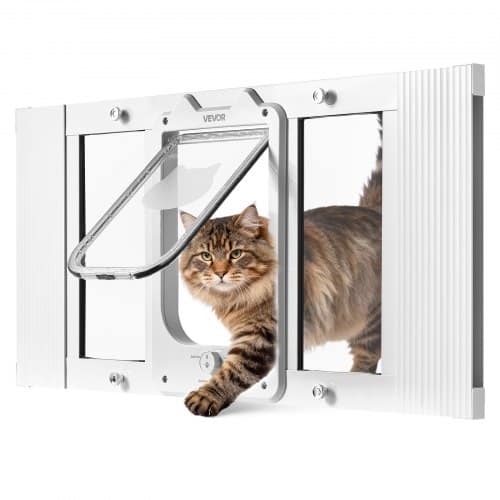 de2FCHMMZYSSK273FWVBJ001V02Fgoods_img-v22Fcat-door-m100-1.2.jpg Reguliuojamas katės durelių įdėklas langui 686–813 mm (baltas) - Image 1