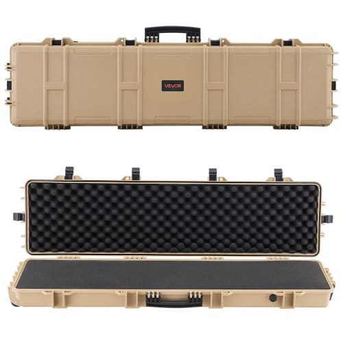de2FFSYZBQH51212I1JHL001V02Fgoods_img-v42Fhard-rifle-case-m100-1.2.jpg Kietas ginklų dėklas 138 cm su 4 sluoksnių apsauginiu putplasčiu, ratukais, IP67 atsparumu vandeniui ir dulkėms, chaki spalvos - Image 1