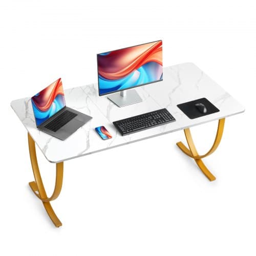 de2FGDJXBGZJYK6357Y0X001V02Fgoods_img-v22Ffixed-rectangular-desk-m100-1.2.jpg Modernus vadovo rašomasis stolas 160 cm x 80 cm (baltas marmuras su aukso spalvos kojomis) - Image 1