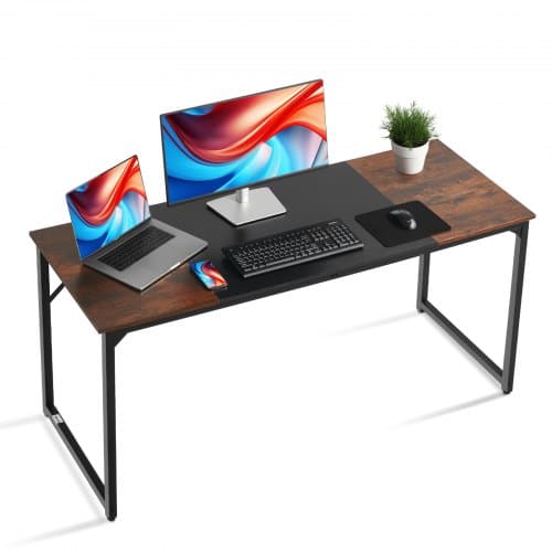 de2FGDJXBGZJYK63FSQPC001V02Fgoods_img-v22Ffixed-rectangular-desk-m100-1.2.jpg Modernus kompiuterio stolas 160 cm (rudos medžio spalvos ir juodas) - Image 1