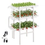 Hidroponinė sistema 108 vietų 3 pakopų UPVC vamzdžių su laikmačiu 980 x 520 x 1170 mm