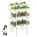 Hidroponinė sistema 90 vietų 3 pakopų UPVC vamzdžių su laikmačiu 980 x 460 x 1280 mm