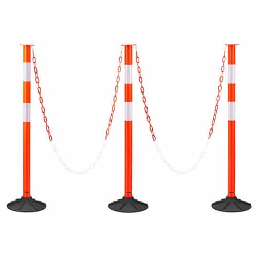 de2FGZDZJTJSZHS3H9KDL001V02Fgoods_img-v22Ftraffic-cones-m100-1.2.jpg 3 vnt. eismo ribojimo stulpelių rinkinys su pasverta baze ir grandinėmis, 87,1 cm - Image 1