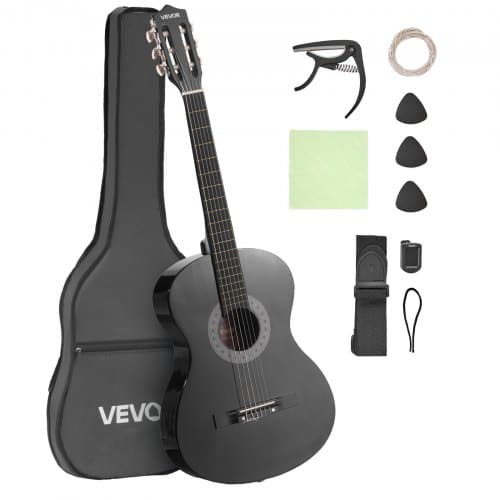 de2FJBGDJT38INCH6KMWW001V02Fgoods_img-v22Fclassical-guitar-m100-1.2.jpg Klasikinė gitara, 960 mm, pradedančiųjų rinkinys su nailoninėmis stygomis, dėklu, dirželiu ir priedais, juoda - Image 1